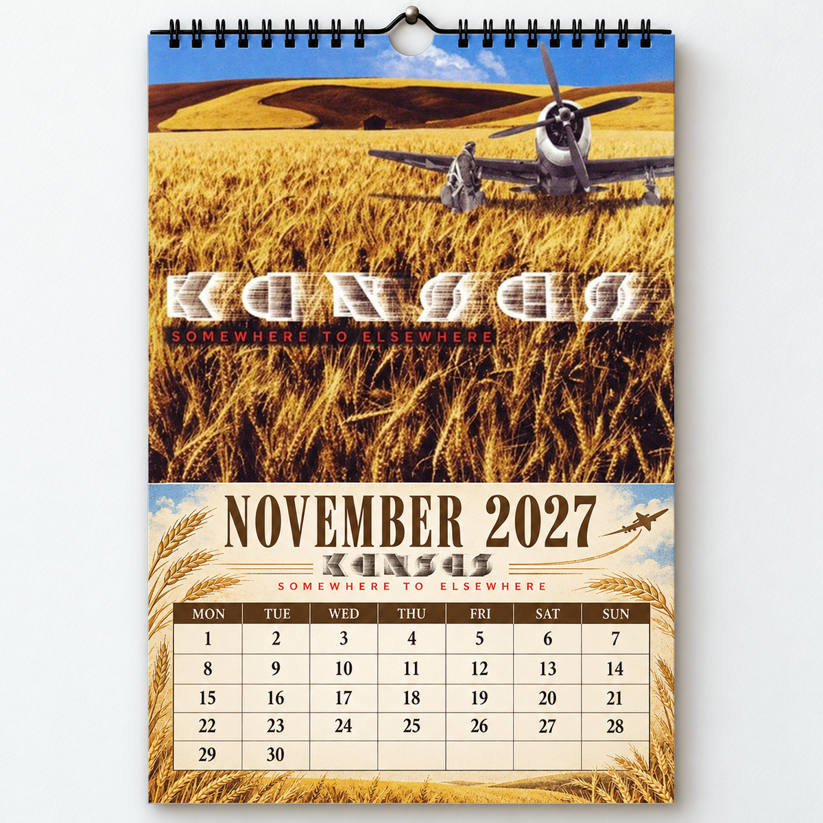 Kansas 2027 Wall Calendar - Album Cover Collage & Prog Rock Discography Art | Premium Classic Rock Fan Gift & Hanging Decor