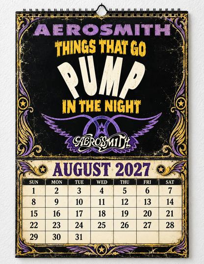 2027 Aerosmith Album Covers Wall Calendar - Spiral Bound Vintage Hard Rock Collector's Calendar - Unique Christmas Stocking Stuffer & Birthday Gift