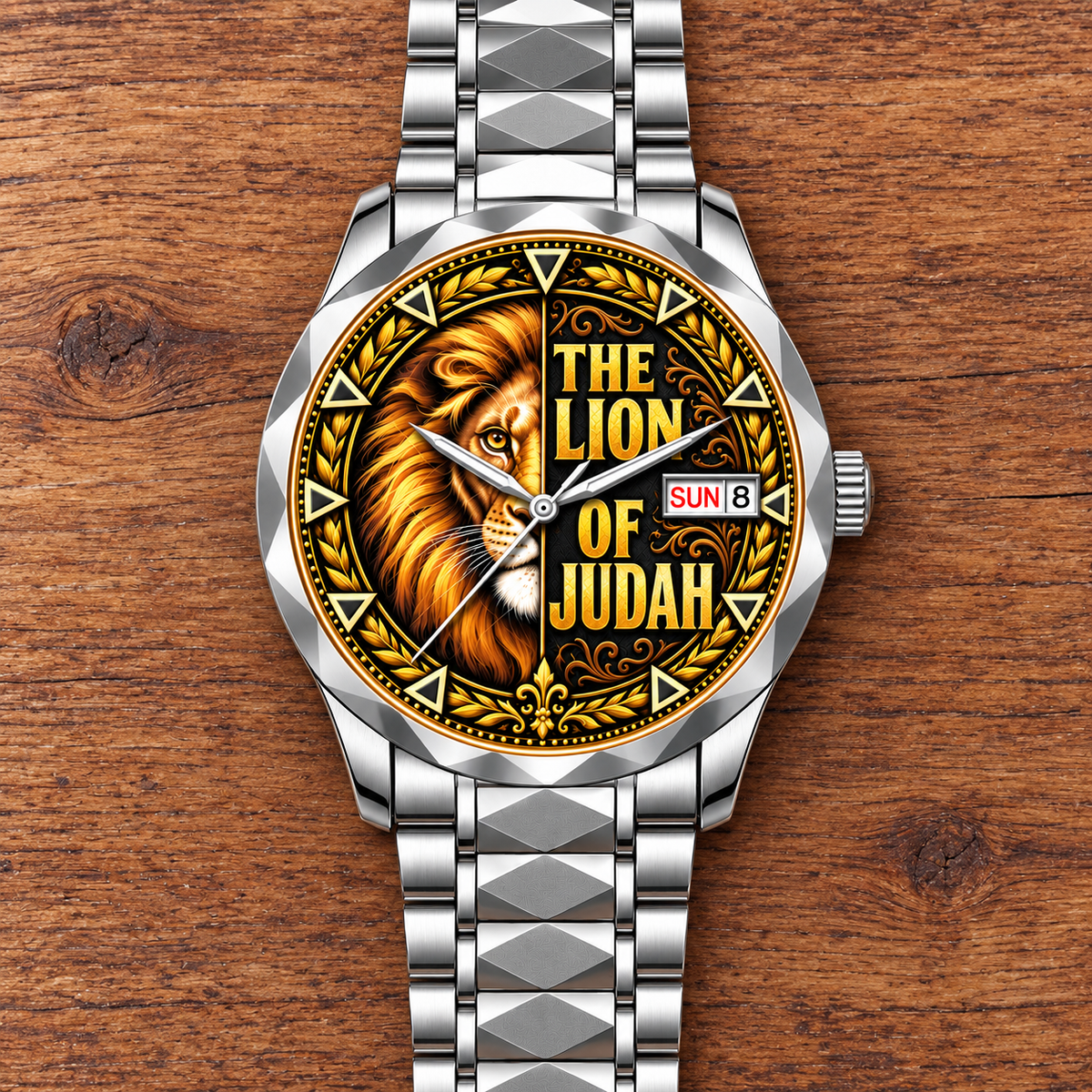 Lion of Judah Watch, Christian Men’s Wristwatch, Jesus Lion Faith Watch, Religious Gift for Men, Christian Jewelry Gift