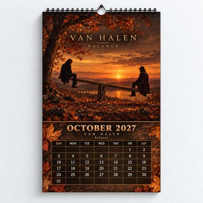 Van Halen 2027 Wall Calendar - Album Cover Art & Classic Rock Discography Art | Fan Gift & Hanging Decor