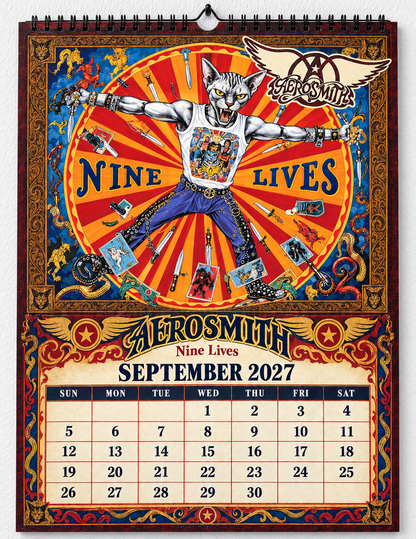 2027 Aerosmith Album Covers Wall Calendar - Spiral Bound Vintage Hard Rock Collector's Calendar - Unique Christmas Stocking Stuffer & Birthday Gift