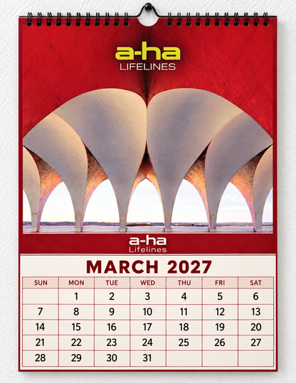 2027 a-ha Album Covers Wall Calendar - Spiral Bound Vintage Norwegian Synth-Pop Collector's Calendar - Unique Christmas Stocking Stuffer & Birthday Gift