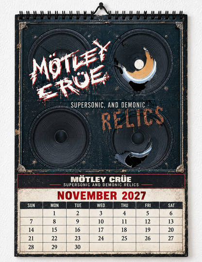 2027 Mötley Crüe Album Covers Wall Calendar - Spiral Bound Vintage Glam Metal Collector's Calendar - Unique Christmas Stocking Stuffer & Birthday Gift