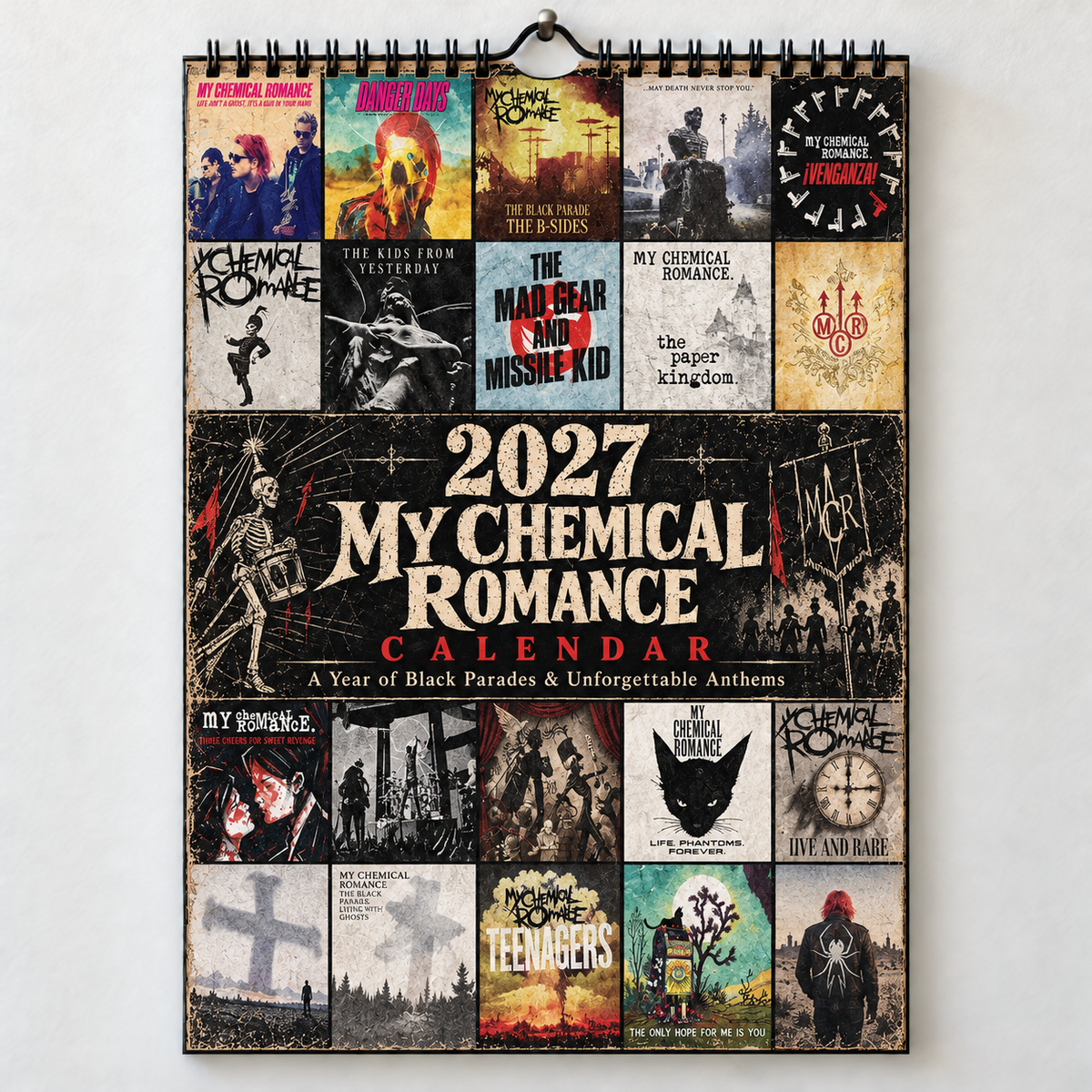 My Chemical Romance 2027 Album Covers Wall Calendar - Emo Rock Album Art Poster Calendar, Rock Music Fan Holiday Gift