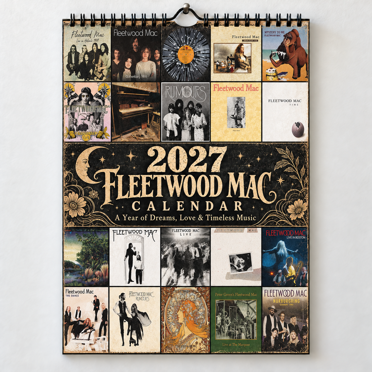 Fleetwood Mac 2027 Album Covers Wall Calendar - Classic Rock Album Art Poster Calendar, Rock Music Merchandise Fan Holiday Gift