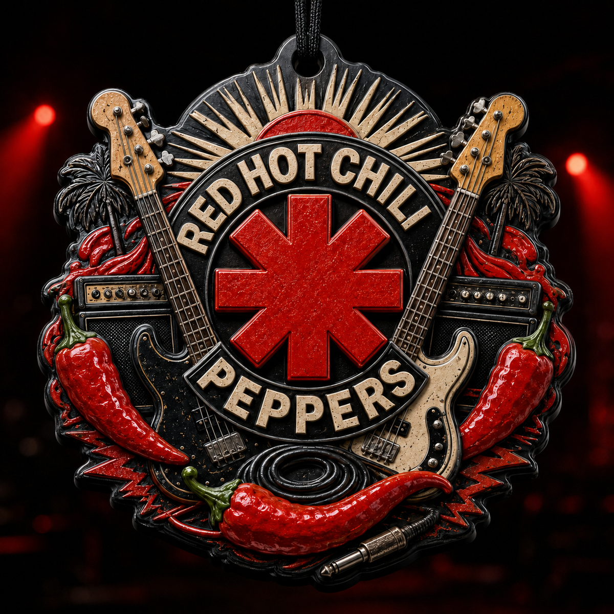 Red Hot Chili Peppers 3D Raised-Effect Ornament – California Funk Rock Design