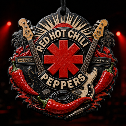 Red Hot Chili Peppers 3D Raised-Effect Ornament – California Funk Rock Design