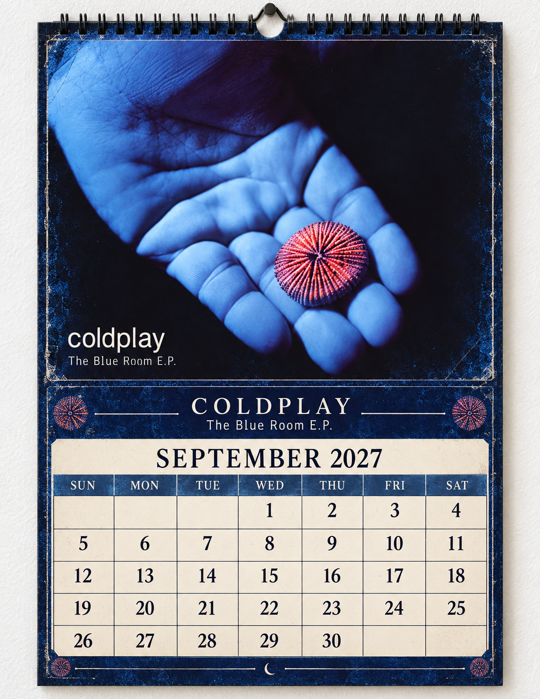 2027 Coldplay Album Covers Wall Calendar - Spiral Bound Vintage Alternative Rock Collector's Calendar - Unique Christmas Stocking Stuffer & Birthday Gift