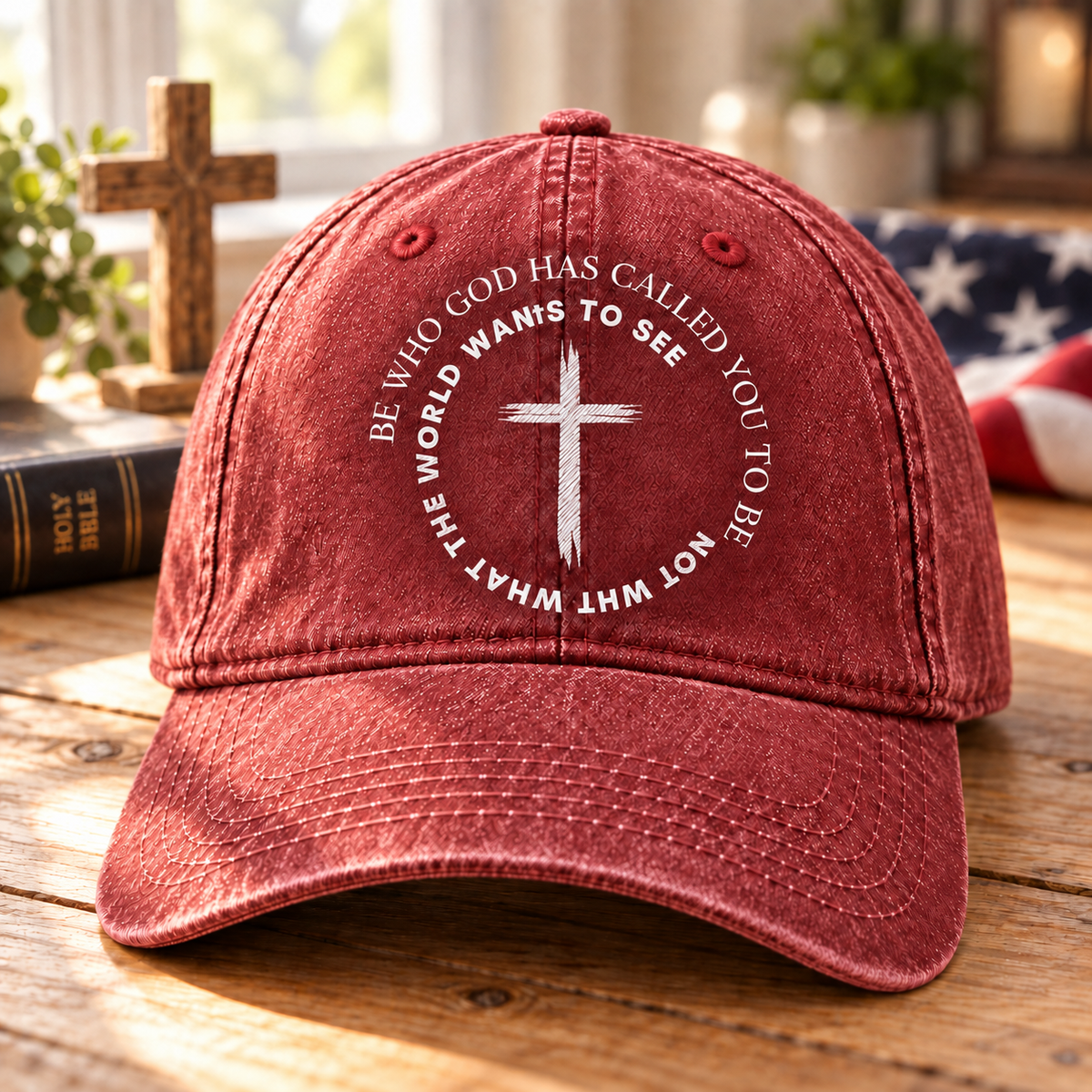 Christian Cross Denim Cap, Be Who God Has Called You To Be Hat, Faith Baseball Cap, Inspirational Christian Hat, Gift for Believers