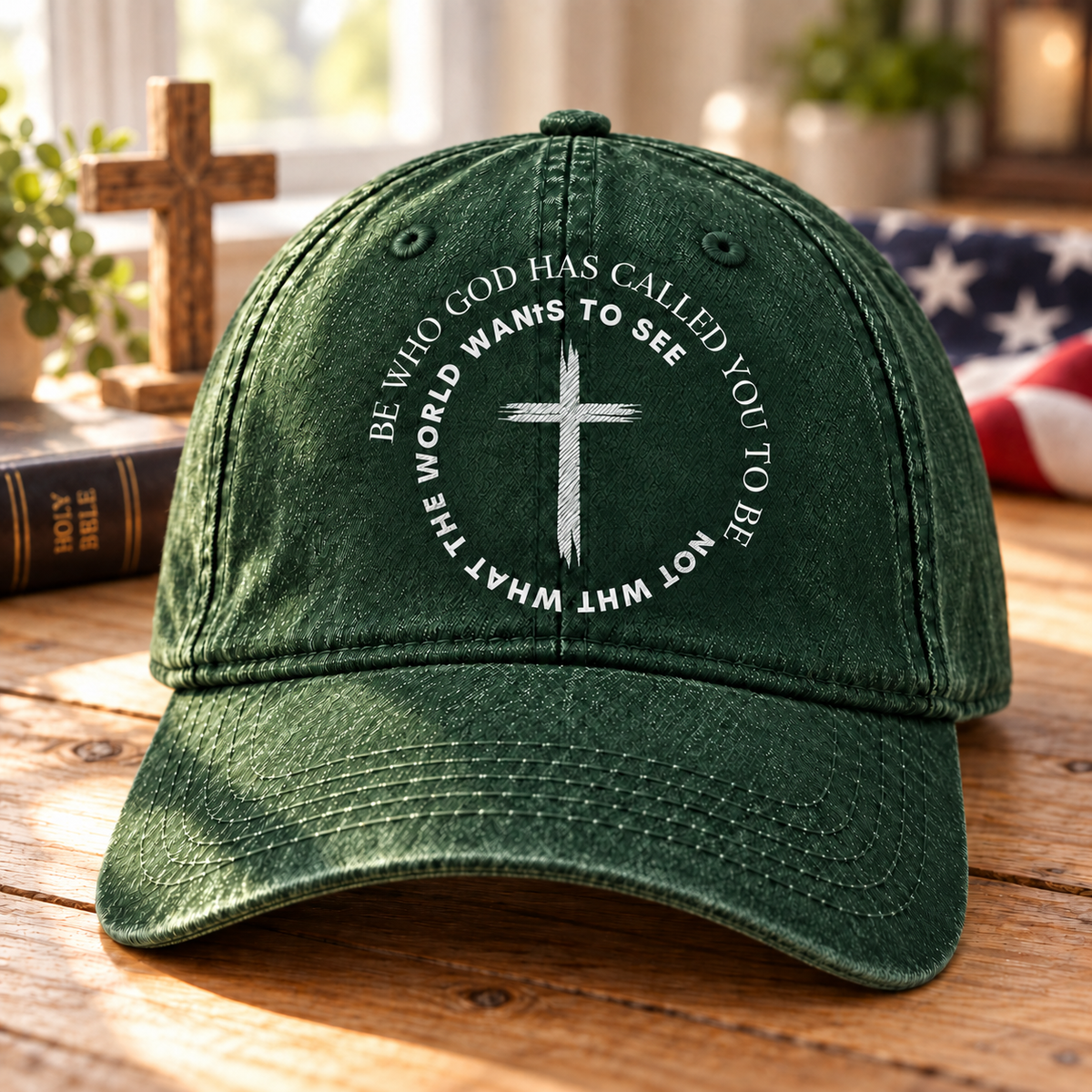 Christian Cross Denim Cap, Be Who God Has Called You To Be Hat, Faith Baseball Cap, Inspirational Christian Hat, Gift for Believers