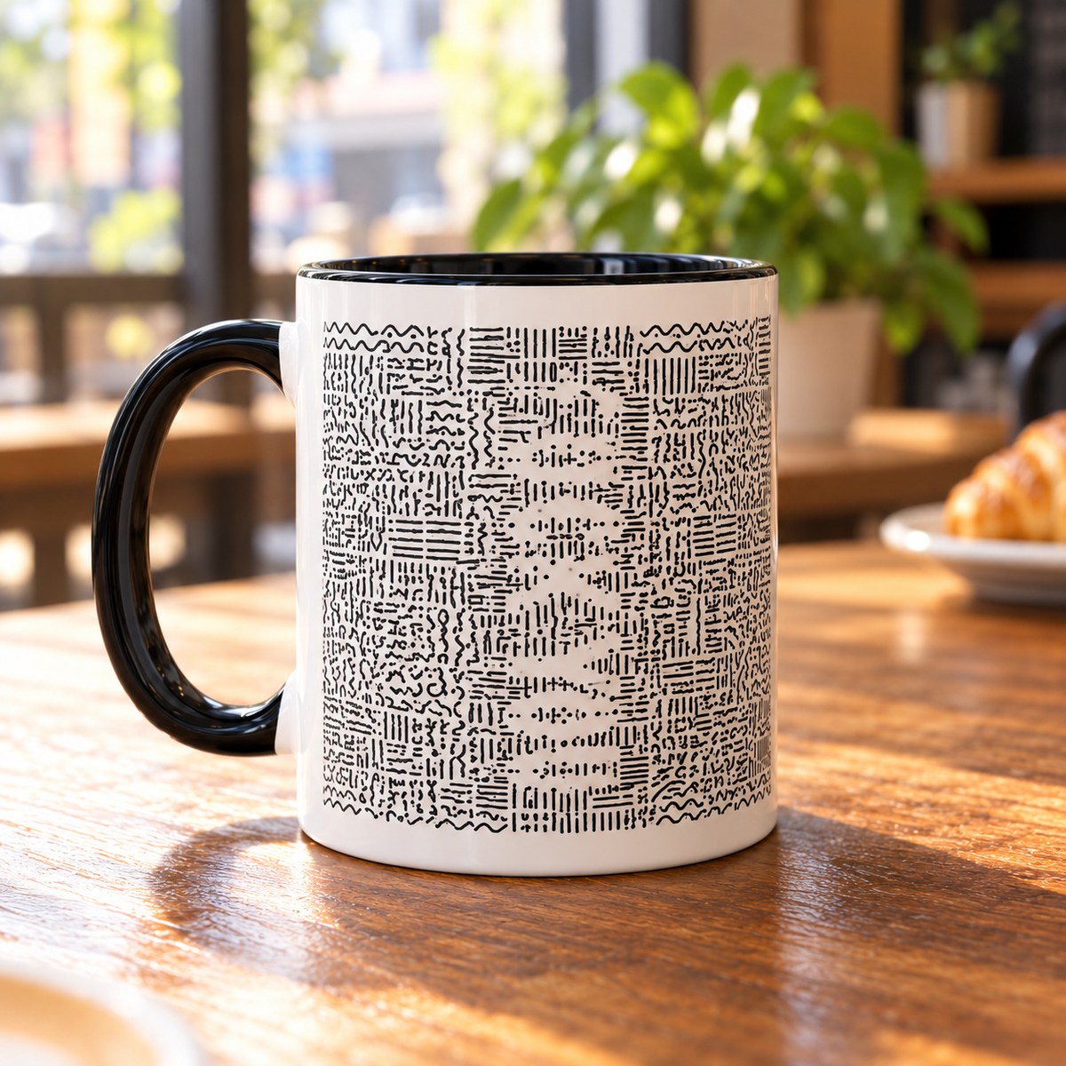 Hidden Message Mug, Secret Quote Coffee Cup, Optical Illusion Mug, Minimalist Black and White Mug, Mystery Lover Gift
