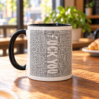 Hidden Message Mug, Secret Quote Coffee Cup, Optical Illusion Mug, Minimalist Black and White Mug, Mystery Lover Gift