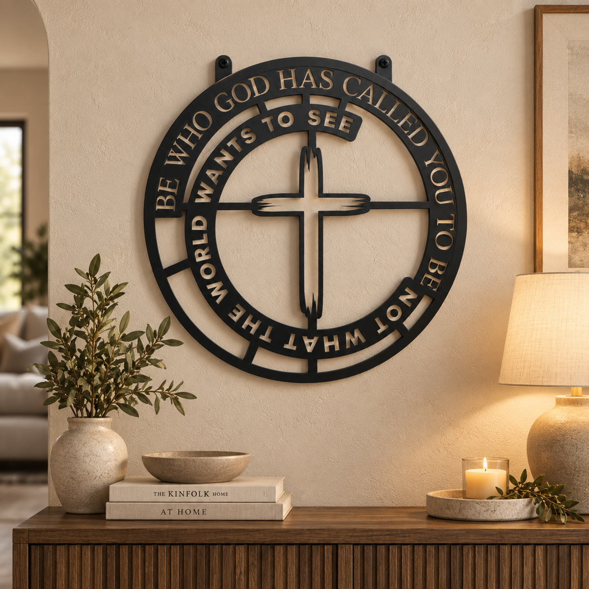 Christian Cross Metal Sign – Be Who God Has Called You to Be Metal Sign, Inspirational Bible Verse Decor, Faith Wall Hanging, Christian Gift