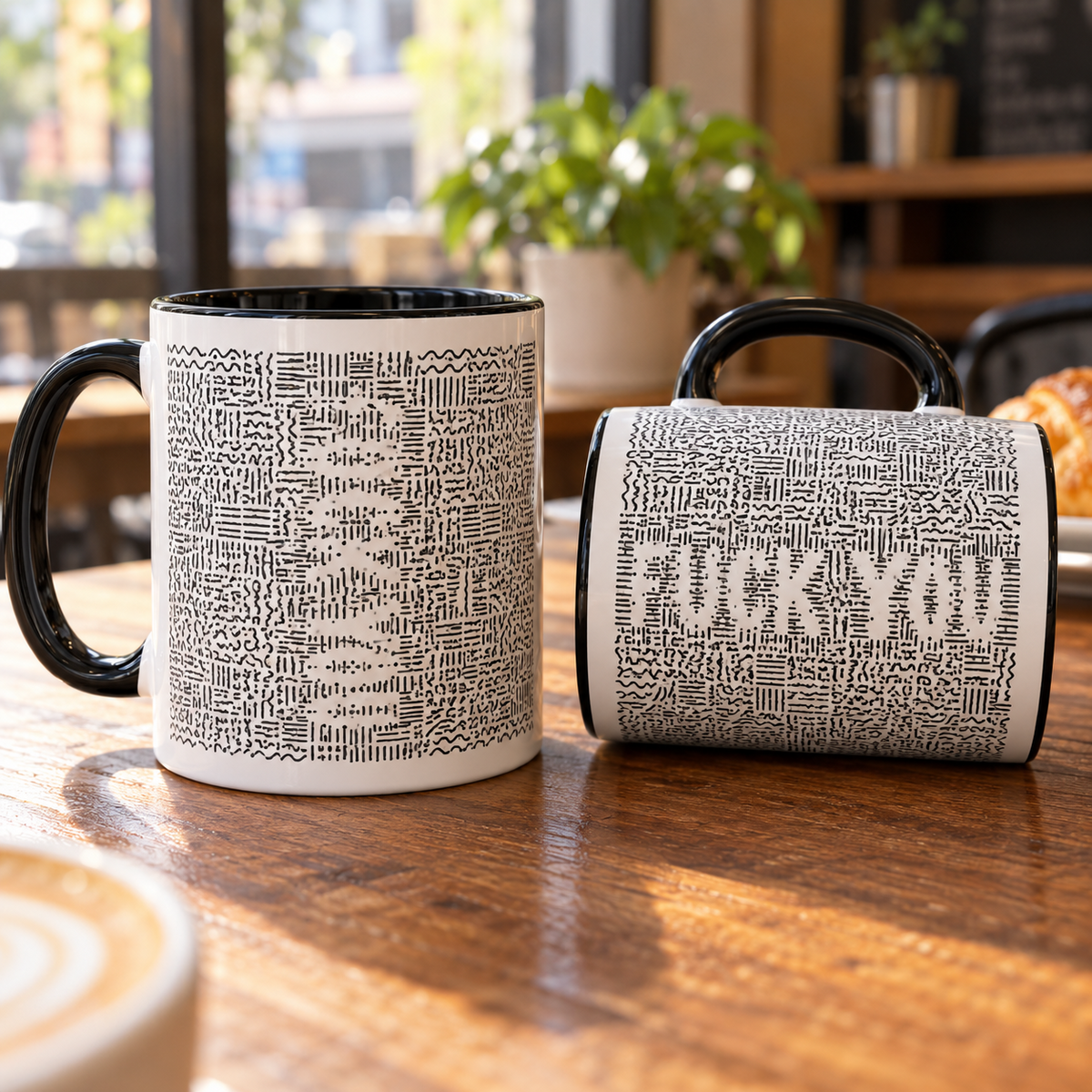 Hidden Message Mug, Secret Quote Coffee Cup, Optical Illusion Mug, Minimalist Black and White Mug, Mystery Lover Gift